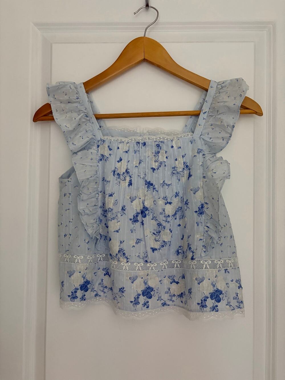 Girls Rebecca Budding Florals Ruffle Tank Top LoveShackFancy x Target Blue